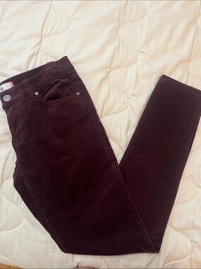 CAbi Burgundy Corduroy Slim Pants